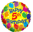 18" Happy 5th Birthday Helium Balloon