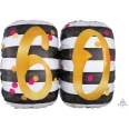 25" Jumbo Pink & Gold Milestone 60 Holographic Foil Balloon