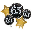 Gold Sparkling Celebration 65th Birthday Foil Balloon Bouquet