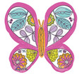 33" Pink Green Butterfly Mylar Balloon 