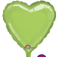 18" Metallic Lime Green Heart Balloon