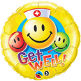 Get Well Smiley Faces Balloon