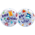 22" Birthday Make A Wish Presents Bubble Balloon 