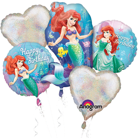 Little Mermaid Birthday Bouquet Of Balloons - Portland Balloon Delivery