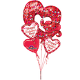 Valentine's Swirly Open Heart Bouquet Of Balloons