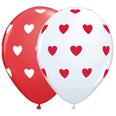 Big Hearts Red & White Latex Balloon