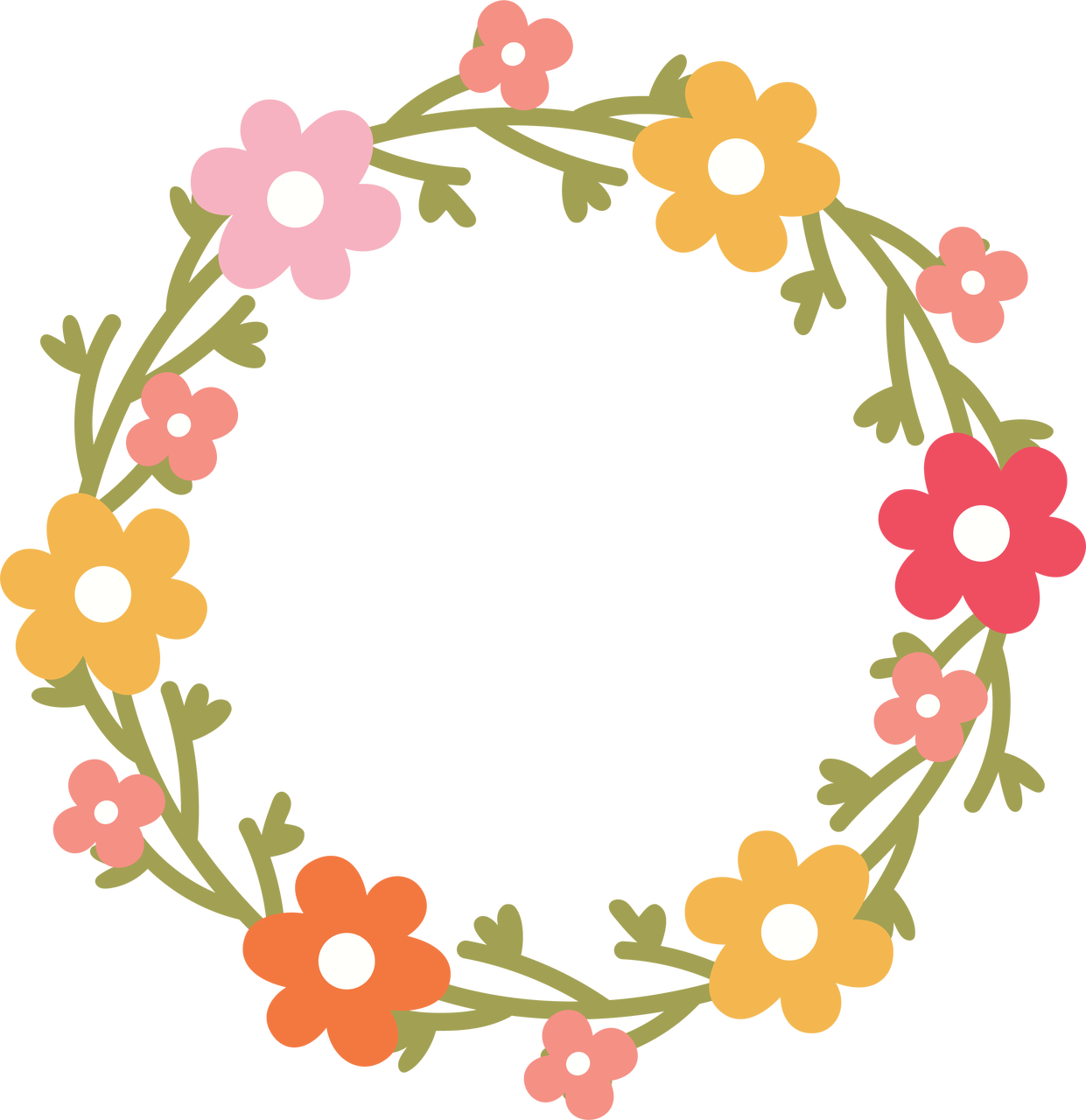 Floral Wreath SVG Cut File - Snap Click Supply Co.