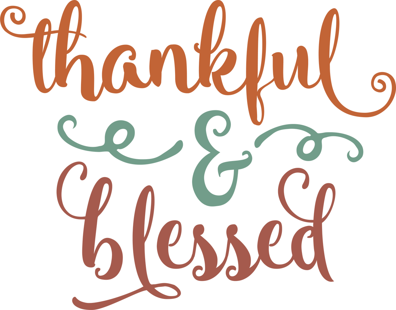 Thankful & Blessed #2 SVG Cut File - Snap Click Supply Co.