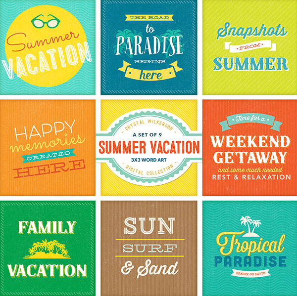 summer vacation word art snap click supply co vacation word