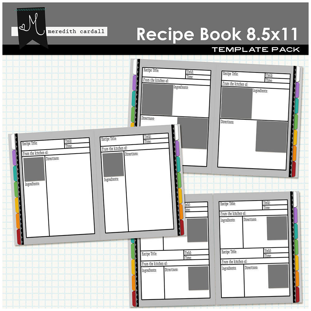 recipe book templates 8 5x11 snap click supply co