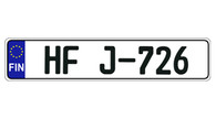 Authentic EEC Finland European License Plate (Random) - E9030FIN
