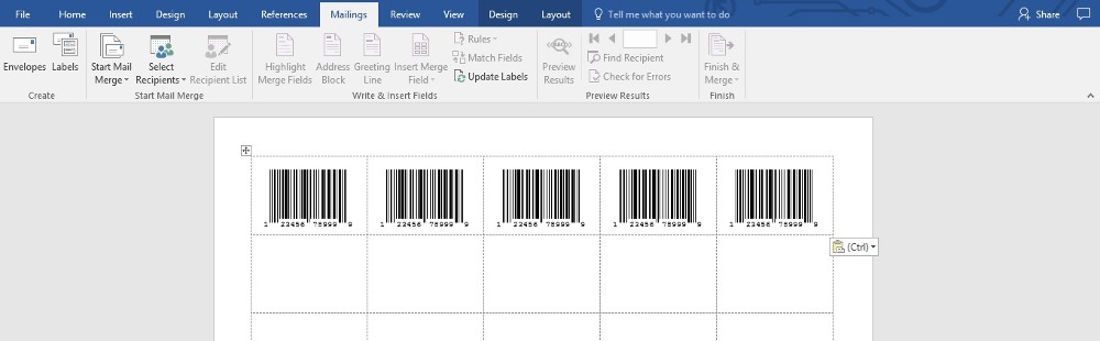 UPC Barcodes Using Compulabel # 310151 Template in MS Word