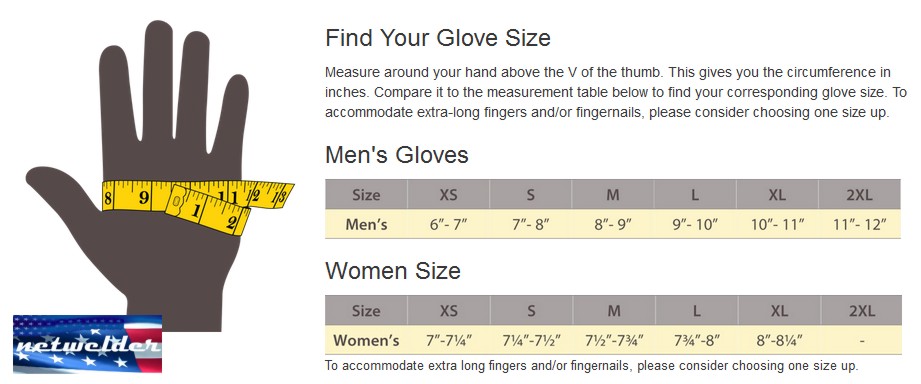 size chart for revco black stallion gloves shirts amp jackets cortech gloves size chart