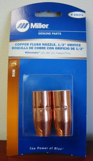 246372 1/2 orifice for MM140,180,211 2/pk Miller Genuine Copper Flush Nozzle