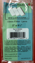 SHADE 4 -  2" x 4-1/4" Glass Welding Helmet Filter Lens