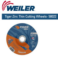 Weiler Tiger Zirc Thin Cutting Wheels 6" x .045" 25/pk  58022