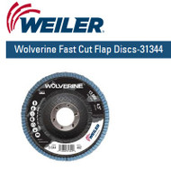 Weiler Wolverine Fast Cut Flap Discs-31344  4-1/2" x 7/8" 40/g 10/pk