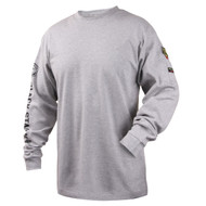 Black Stallion TF2510-GY NFPA 2112 & NFPA70E 7 oz. FR Cotton Knit Long-Sleeve T-Shirt, GRAY