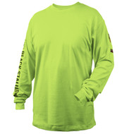 Black Stallion TF2510-LM NFPA 2112 & NFPA70E 7 oz. FR Cotton Knit Long-Sleeve T-Shirt, LIME