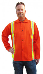 Tillman 6230DRQ Firestop Welding Jacket 30" 9oz  Reflective Orange