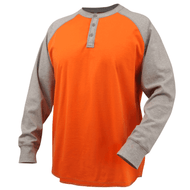 Black Stallion TF2520-GO 7 oz. Flame-Resistant Cotton Jersey Henley, Gray/Orange