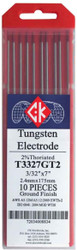 Tungsten Electrodes  3/32" x 7" 2% THORIATED by CKW