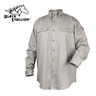 Black Stallion WF2110-ST-4X TruGuard 300 NFPA 2112 Flame-Resistant Cotton Work Shirt