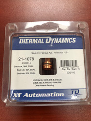 Thermal Dynamics Genuine 21-1078 Electrode, 50A, Ss/Al, 5 pack