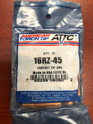 American Torch Tip - 16RZ-45 - ATTC MIG Weld Cylindrical Cont Tip PK10