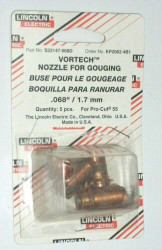 Lincoln Electric KP2062-4B1 Vortech nozzle for gouging .068"  5/pk
