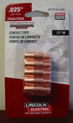 Lincoln Electric Magnum Pro Contact Tips .025" 250A/350A - qty10 - KP2744-025