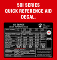 5XI SERIES QUICK REFERENCE AID DECAL