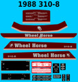 1088 WHEEL HORSE 310-8 COMPLETE DECAL SET