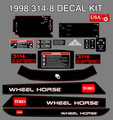 1998  314-8 WHEEL HORSE 18 PC.  COMPLETE DECAL KIT