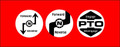 A SET OF THREE HYDRO  AND PTO KNOB DECALS