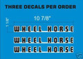 WHEEL HORSE  BLACK AND WHITE DECALS 3 PER ORDER