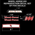 WHEEL HORSE 855 REPRODUCTION DECAL SET