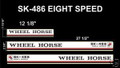 WHEEL HORSE SK-486 8  SPEED 3 PC DECAL REPRODUCTION SET