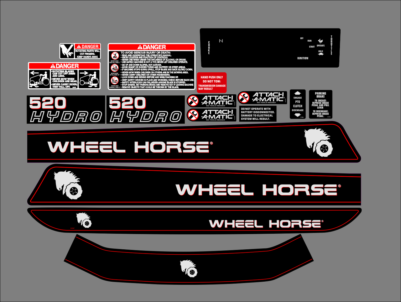 SET OF 2 STICKER BLUE WHEEL HORSE OUTLINE DECAL SET OF 2 STICKER BLUE WHEEL HORSE OUTLINE DECAL