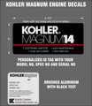  KOHLER MAGNUM ENGINE REPRODUCTION DECALS