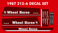 WHEEL HORSE 1987 212-6 Hood and Fender Decal set