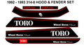 1992 and 1993 300 and 400 series HOOD AND FENDER DECAL SET