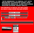 1971 OR 1972 WHEEL HORSE BRONCO 14 AUTOMATIC DECAL KIT WITH DASH AND CONSOLE DECALS