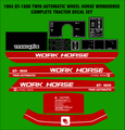 1984 GT1800 TWIN AUTOMATIC  WORKHORSE  BY WHEEL HORSE TRACTOR DECAL SET