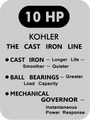  MECHANICAL GOVERNOR HP ENGINE DECALS ON BRUSHED CHROME 8 through 16 HP for KOHLER