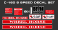  WHEEL HORSE C-160 8 SPEED DECAL KIT