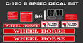 WHEEL HORSE C-120  8 SPEED DECAL KIT