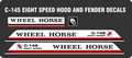 WHEEL HORSE C-145 EIGHT SPEED 8 SPEED FENDER AND SEAT PAN DECALS