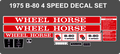 WHEEL HORSE 1975 B-80 4 SPEED DECAL KIT