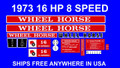  1973 16 HP 8 SPEED WHEEL HORSE DECALS SET